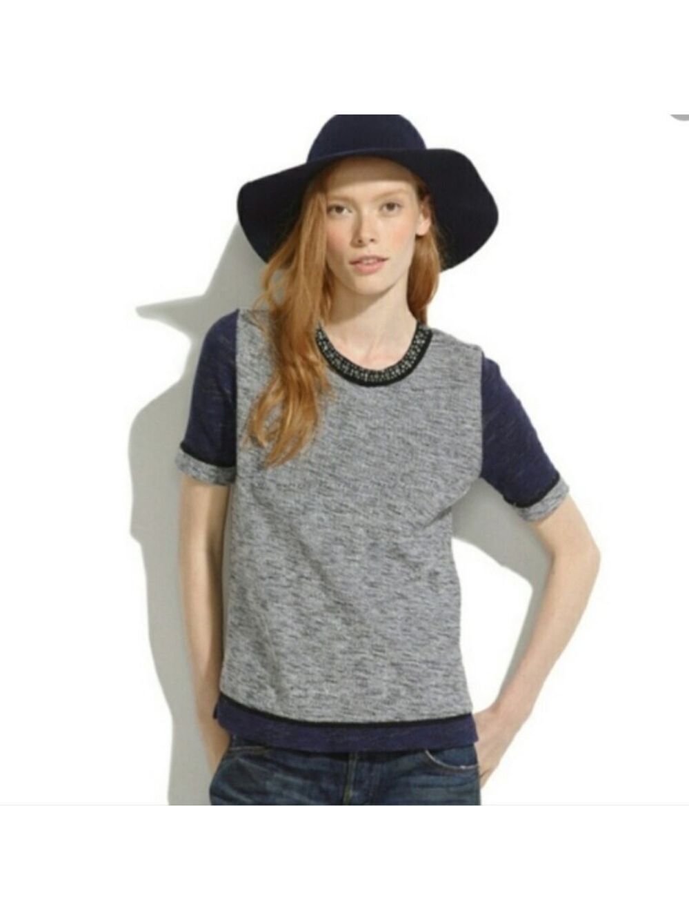 Madewell Sparkle Trim Sweatshirt Tee